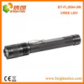 Factory Sale Aluminium XPE 3Watt CREE 2*AA Powered led Best Torch Light Flashlight with clip